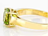 Green Peridot 18k Yellow Gold Over Sterling Silver August Birthstone Ring 1.95ct