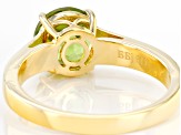 Green Peridot 18k Yellow Gold Over Sterling Silver August Birthstone Ring 1.95ct