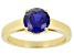 Blue Lab Created Sapphire 18k Yellow Gold Over Sterling Silver September Birthstone Ring 2.12ct