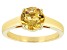 Yellow Brazilian Citrine 18k Yellow Gold Over Sterling Silver November Birthstone Ring 1.60ct