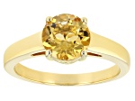 Yellow Brazilian Citrine 18k Yellow Gold Over Sterling Silver November Birthstone Ring 1.60ct