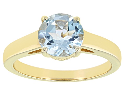 Sky Blue Topaz 18k Yellow Gold Over Sterling Silver December Birthstone Ring 1.91ct