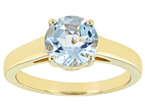 Sky Blue Topaz 18k Yellow Gold Over Sterling Silver December Birthstone Ring 1.91ct