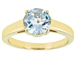 Sky Blue Topaz 18k Yellow Gold Over Sterling Silver December Birthstone Ring 1.91ct