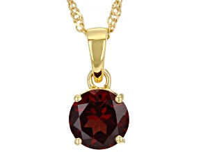 Red Vermelho Garnet™ 18k Yellow Gold Over Sterling Silver January Birthstone Pendant With Chain
