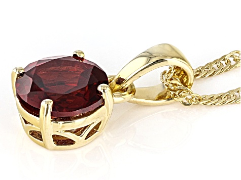 Red Vermelho Garnet™ 18k Yellow Gold Over Sterling Silver January Birthstone Pendant With Chain