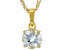 Blue Aquamarine 18k Yellow Gold Over Sterling Silver March Birthstone Pendant With Chain 1.53ct