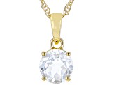 White Topaz 18k Yellow Gold Over Sterling Silver April Birthstone Pendant With Chain 2.37ct