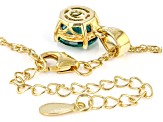 Green Lab Created Emerald 18k Yellow Gold Over Silver May Birthstone Pendant With Chain 1.57ct