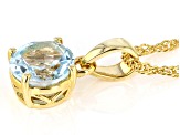 Sky Blue Topaz 18k Yellow Gold Over Sterling Silver December Birthstone Pendant With Chain 1.91ct