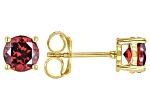 Red Garnet18k Yellow Gold Over Silver January Birthstone Stud Earrings 1.53ctw