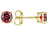 Red Garnet18k Yellow Gold Over Silver January Birthstone Stud Earrings 1.53ctw