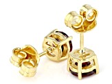 Red Garnet18k Yellow Gold Over Silver January Birthstone Stud Earrings 1.53ctw