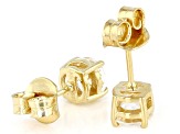 White Topaz 18k Yellow Gold Over Sterling Silver April Birthstone Stud Earrings 1.79ctw
