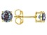 Green Lab Created Alexandrite 18k Yellow Gold Over Silver June Birthstone Stud Earrings 1.70ctw