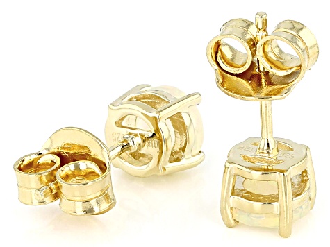 ★韓国人気★TATIANA★Opal Checkered One-Touch Earring Tatiana' Opal Earrings 14ct White Gold - Black Star Opal