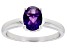 Purple Amethyst Rhodium Over Sterling Silver February Birthstone Ring 0.98ct