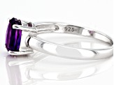 Purple Amethyst Rhodium Over Sterling Silver February Birthstone Ring 0.98ct