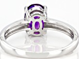 Purple Amethyst Rhodium Over Sterling Silver February Birthstone Ring 0.98ct