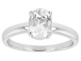 White Topaz Rhodium Over Sterling Silver April Birthstone Ring 1.28ct