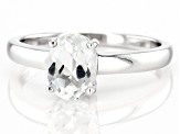 White Topaz Rhodium Over Sterling Silver April Birthstone Ring 1.28ct