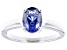 Blue Lab Created Sapphire Rhodium Over Sterling Silver September Birthstone Ring 1.27ct