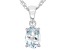 Blue Aquamarine Rhodium Over Sterling Silver March Birthstone Pendant With Chain 0.85ct
