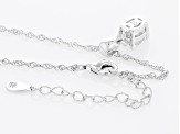 White Topaz Rhodium Over Sterling Silver April Birthstone Pendant With Chain 1.28ct