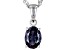 Blue Lab Created Alexandrite Rhodium Over Sterling Silver June Birthstone Pendant With Chain 1.23ct