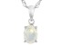 Multicolor Ethiopian Opal Rhodium Over Sterling Silver October Birthstone Pendant With Chain 0.55ct