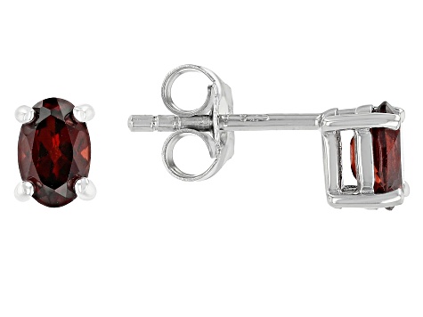 Red Rhodium Over Sterling Silver January Birthstone Stud Earrings 1.02ctw