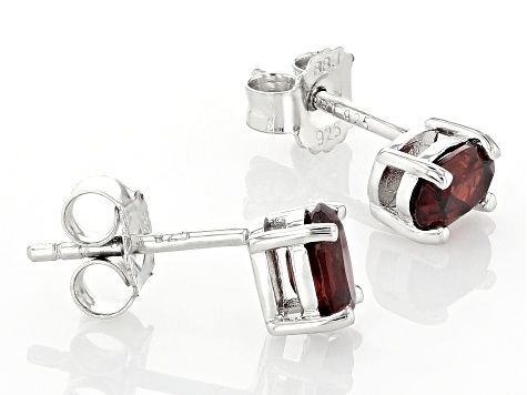 Red Rhodium Over Sterling Silver January Birthstone Stud Earrings 1.02ctw