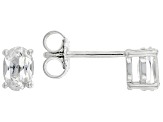 White Topaz Rhodium Over Sterling Silver April Birthstone Stud Earrings 0.92ctw
