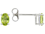 Green Peridot Rhodium Over Sterling Silver August Birthstone Stud Earrings 0.85ctw