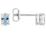 Sky Blue Topaz Rhodium Over Sterling Silver December Birthstone Stud Earrings 1.02ctw