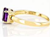 Purple Amethyst  18k Yellow Gold Over Sterling Silver February Birthstone Ring 0.98ct