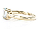 Blue Aquamarine 18k Yellow Gold Over Sterling Silver March Birthstone Ring 0.85ct