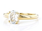 White Topaz 18k Yellow Gold Over Sterling Silver April  Birthstone Ring 1.28ct