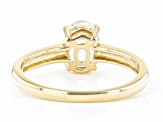 White Topaz 18k Yellow Gold Over Sterling Silver April  Birthstone Ring 1.28ct