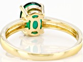 Green Lab Created Emerald 18k Yellow Gold Over Sterling Silver May Birthstone Ring 0.95ct