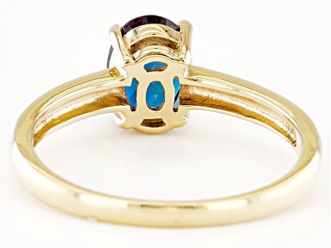 Blue Lab Created Alexandrite 18k Yellow  Gold Over Sterling Silver June Birthstone Ring 1.23ct