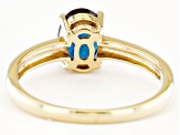 Blue Lab Created Alexandrite 18k Yellow  Gold Over Sterling Silver June Birthstone Ring 1.23ct