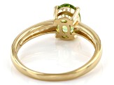 Green Peridot 18k Yellow Gold Over Sterling Silver August Birthstone Ring 1.16ct