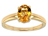 Yellow Brazilian Citrine 18k Yellow Gold Over Sterling Silver November Birthstone Ring 0.94ct