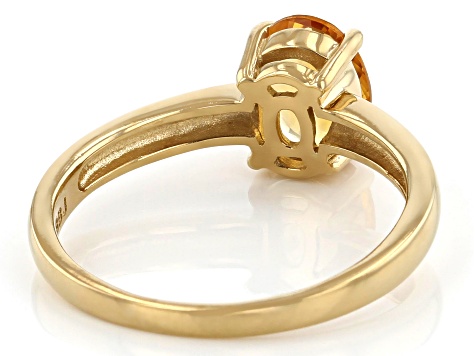 Yellow Brazilian Citrine 18k Yellow Gold Over Sterling Silver November Birthstone Ring 0.94ct