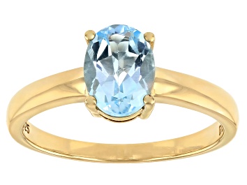 Details about   Blue Topaz & Diamond Ring Yellow Gold Plated Silver December Birthstone 
