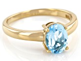 Sky Blue Topaz 18k Yellow Gold Over Sterling Silver December Birthstone Ring 1.23ct
