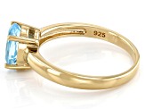 Sky Blue Topaz 18k Yellow Gold Over Sterling Silver December Birthstone Ring 1.23ct