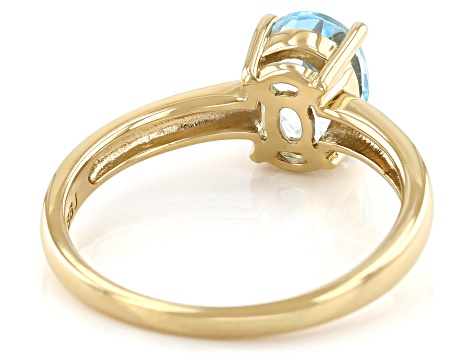 Sky Blue Topaz 18k Yellow Gold Over Sterling Silver December Birthstone Ring 1.23ct