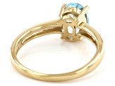 Sky Blue Topaz 18k Yellow Gold Over Sterling Silver December Birthstone Ring 1.23ct